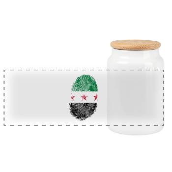 Syrie Shirt · Drapeau · ADN · Empreintes digitales - Boîte à biscuits avec couvercle en bois - blanc - Devant