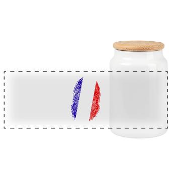 France Shirt · Drapeau · ADN · Empreintes digitales - Boîte à biscuits avec couvercle en bois - blanc - Devant