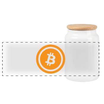 bitcoin - Panorama Keksdose mit Holzdeckel - Weiß - Vorne