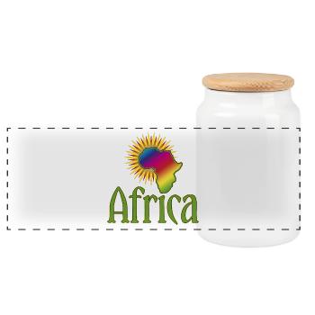 Afrika Kontinent Wildnis Safari Roots Reggae Music - Panorama Keksdose mit Holzdeckel - Weiß - Vorne