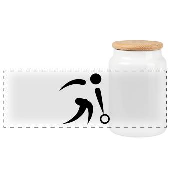 bowling - Boîte à biscuits avec couvercle en bois - blanc - Devant
