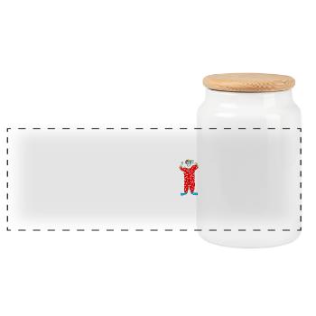clown, cadeau évolution panthomime drôle de cirque - Boîte à biscuits avec couvercle en bois - blanc - Devant