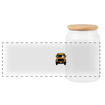 Busfahrer evolution bus fahren geschenk schule - Panorama Keksdose mit Holzdeckel - Weiß - Vorne