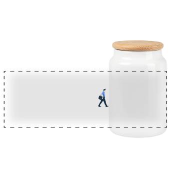 Postbote Evolution geschenk job beruf post brief - Panorama Keksdose mit Holzdeckel - Weiß - Vorne