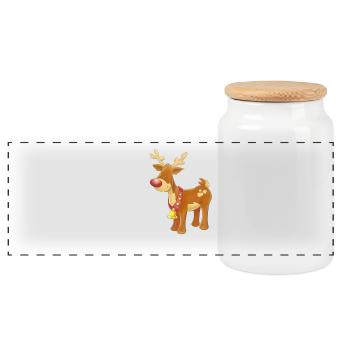 Ready, Santa? - Panoramic Cookie Jar with Wooden Lid - white - Front