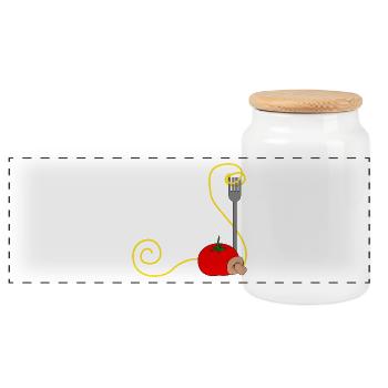 spaghetti pasta noodles lasagna macaroni noodles24 - Panoramic Cookie Jar with Wooden Lid - white - Front