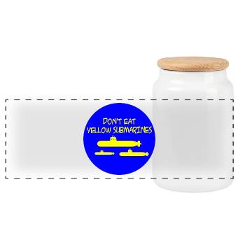Ne pas manger sous-marin jaune ... - Boîte à biscuits avec couvercle en bois - blanc - Devant