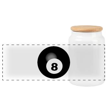 Black 8 billiards - Panoramic Cookie Jar with Wooden Lid - white - Front