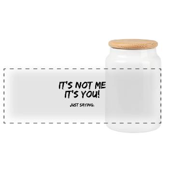Just making a point - Panoramic Cookie Jar with Wooden Lid - white - Front