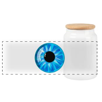 Auge - Panorama Keksdose mit Holzdeckel - Weiß - Vorne
