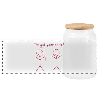 je couvre tes arrières - Boîte à biscuits avec couvercle en bois - blanc - Devant
