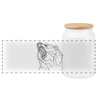 porter - Boîte à biscuits avec couvercle en bois - blanc - Devant