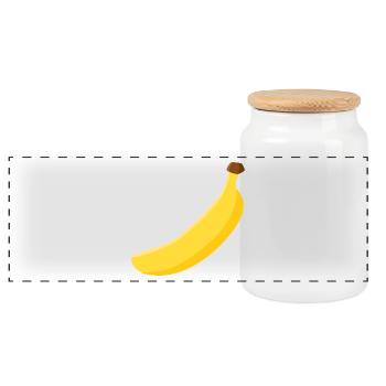 banana - Panoramic Cookie Jar with Wooden Lid - white - Front