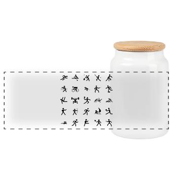 sportif - Boîte à biscuits avec couvercle en bois - blanc - Devant