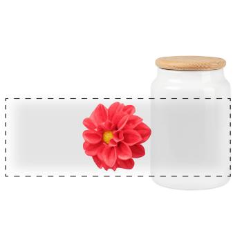 Blume - Panorama Keksdose mit Holzdeckel - Weiß - Vorne