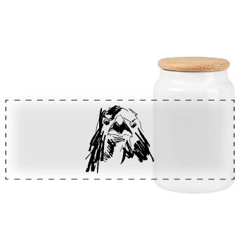 Aigle - Faucon - Boîte à biscuits avec couvercle en bois - blanc - Devant