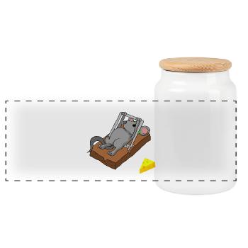 Souris souris Mouse Piège Mousetrap Mouse - Boîte à biscuits avec couvercle en bois - blanc - Devant