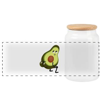 Avocado-Twerk - Panorama Keksdose mit Holzdeckel - Weiß - Vorne