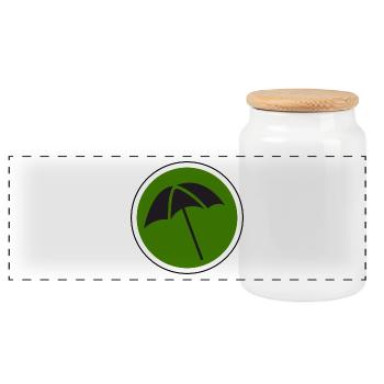 beach strand summer sommer vacation urlaub206 - Panorama Keksdose mit Holzdeckel - Weiß - Vorne