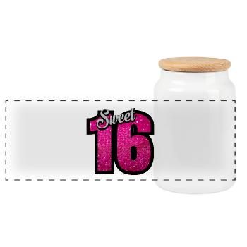 Sweet 16 - Panorama Keksdose mit Holzdeckel - Weiß - Vorne