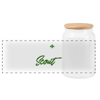 Eat Sleep Scout Repeat - Panorama Keksdose mit Holzdeckel - Weiß - Vorne