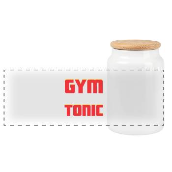 GYM AND TONIC GIN TRINKER TRAINING SPORT - Panorama Keksdose mit Holzdeckel - Weiß - Vorne