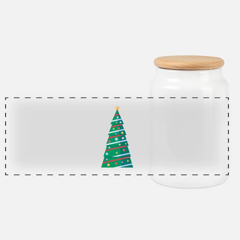 Weihnachten - Panorama Keksdose mit Holzdeckel - Weiß