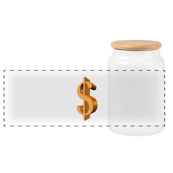 Dollar - Boîte à biscuits avec couvercle en bois - blanc - Devant