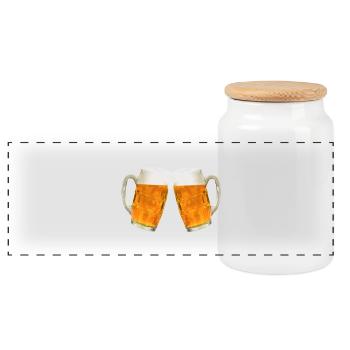 drink beer - München - Panorama Keksdose mit Holzdeckel - Weiß - Vorne