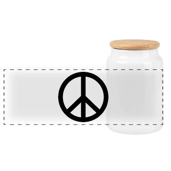 signe de la paix - Boîte à biscuits avec couvercle en bois - blanc - Devant