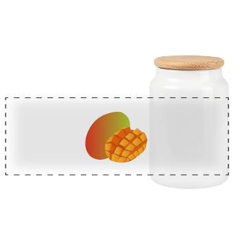 Mango Geschenkidee - Panorama Keksdose mit Holzdeckel - Weiß - Vorne