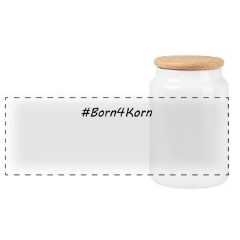 Born 4 Korn - Panorama Keksdose mit Holzdeckel - Weiß - Vorne