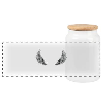 Birthday December Gift Legends Birth - Panoramic Cookie Jar with Wooden Lid - white - Front