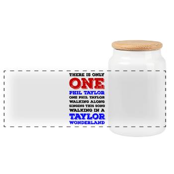 One Phil Taylor - Boîte à biscuits avec couvercle en bois - blanc - Devant