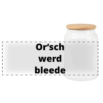 Orsch werd bleede (sächsisch) Geschenk Sachsen - Panorama Keksdose mit Holzdeckel - Weiß - Vorne