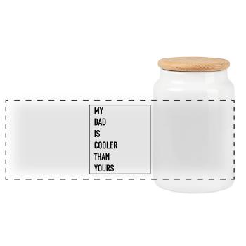 My dad is cooler, my dad is a cool gift - Panoramic Cookie Jar with Wooden Lid - white - Front