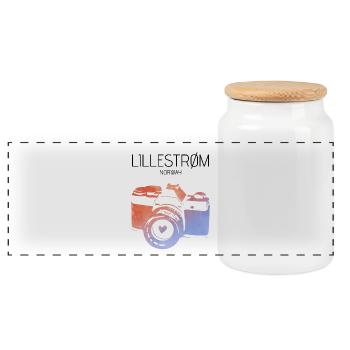 Lilleström, Norvège - Boîte à biscuits avec couvercle en bois - blanc - Devant
