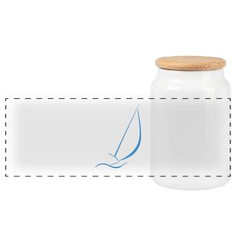 Sailboat, Sea, Water, Wind, - Panoramic Cookie Jar with Wooden Lid - white - Front