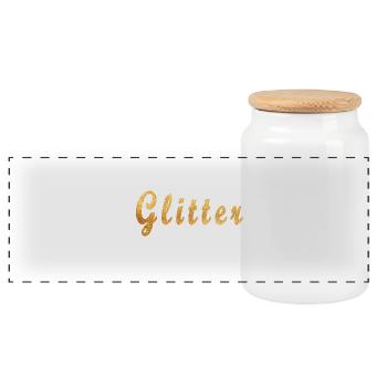 Glitter Gold Saying Glitter Sayings Cool Funny - Panoramic Cookie Jar with Wooden Lid - white - Front