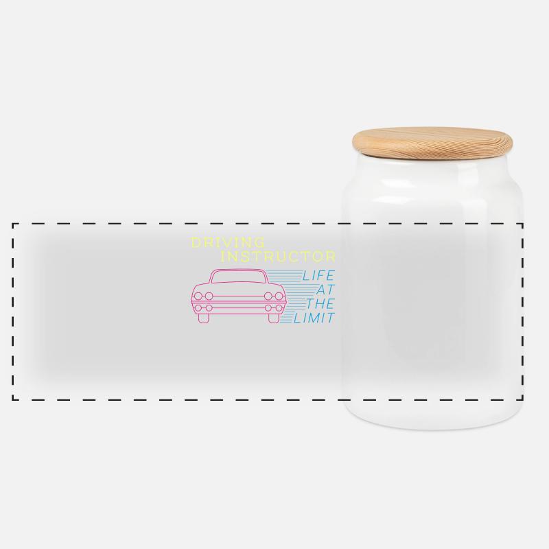 instructeur de conduite - instructeur de conduite - l'auto-école - Cadeau - Boîte à biscuits avec couvercle en bois - blanc