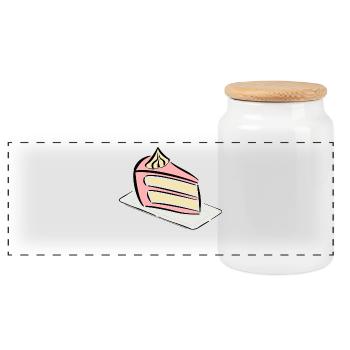 Pie cake cream pie cream baking gift ideas - Panoramic Cookie Jar with Wooden Lid - white - Front