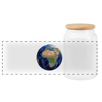 Globe du monde - Boîte à biscuits avec couvercle en bois - blanc - Devant