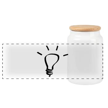 Light bulb idea gift - Panoramic Cookie Jar with Wooden Lid - white - Front