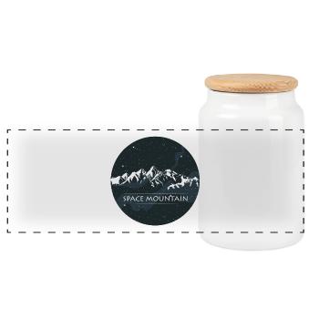 Cadeau de montagne de randonnée en montagne spatiale - Boîte à biscuits avec couvercle en bois - blanc - Devant