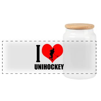 Floorball - Panoramic Cookie Jar with Wooden Lid - white - Front