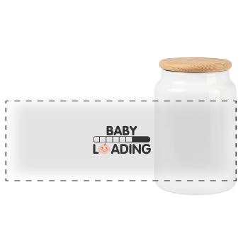 Chargement bébé - Boîte à biscuits avec couvercle en bois - blanc - Devant