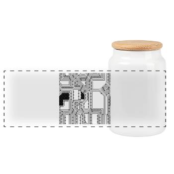 sans couture - Boîte à biscuits avec couvercle en bois - blanc - Devant