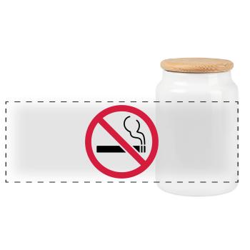 Non fumeur Non fumeur - Boîte à biscuits avec couvercle en bois - blanc - Devant