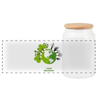 Your decision - Panoramic Cookie Jar with Wooden Lid - white - Front