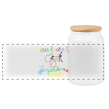 Vous lavé vu ? - Boîte à biscuits avec couvercle en bois - blanc - Devant